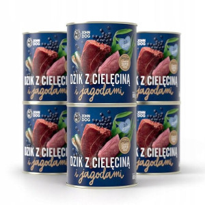 JOHN DOG Berry Junior Dzik cielęcina jagody 6x800g