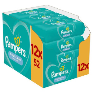 Chusteczki nawilżane Pampers FreshClean 12x52sztuk