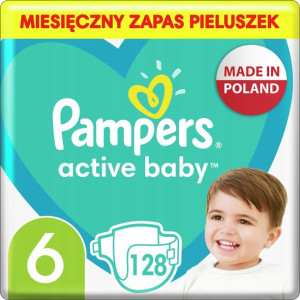 Pampers Pieluchy Active Baby 6 monthly box 128 szt