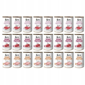 Brit MONO PROTEIN mix smaków 24x400g