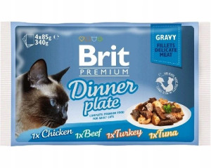 Brit Premium Cat Gravy Fillet Dinner Plate 4x85g