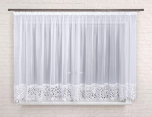 Firana gotowa 500x120, prosta, woal, gipiura 15 cm