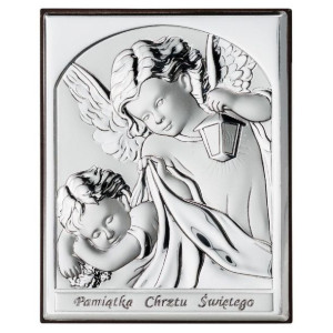 Obrazek Anioł Stróż Pamiątka Chrztu Świętego 6x7.5 cm