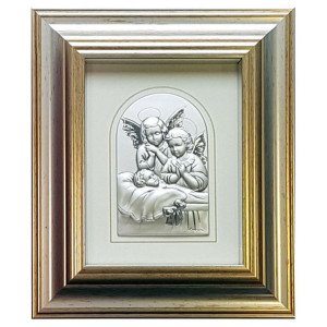 Obrazek w ramce Aniołki Srebro 925 | Rozmiar: 27x32 cm