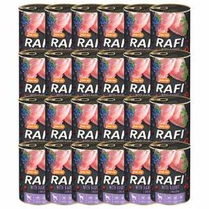 Karma Rafi dla psa królik borówka żurawina 24x800g