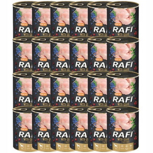 Karma Rafi dla psa przepiórka borówka 24x800g