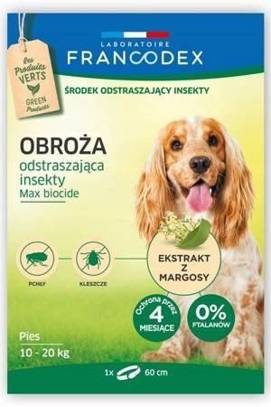 Obroża na pchły kleszcze pies 10kg-20kg FRANCODEX