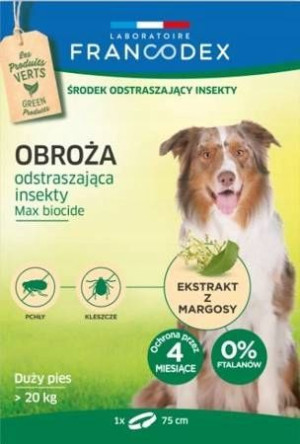 Obroża na pchły kleszcze dla psa 20kg FRANCODEX