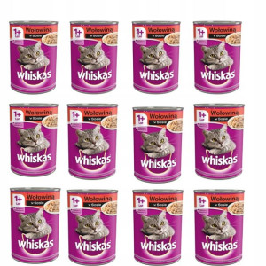 WHISKAS mokra karma dla kota WOŁOWINA 12x400g