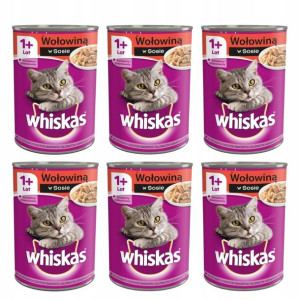 WHISKAS mokra karma dla kota WOŁOWINA 6x400g
