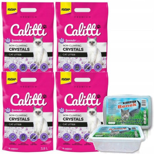 Żwirek Silikonowy Calitti Lavender 4x3,8l+ trawa