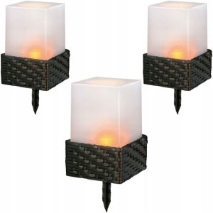 Zestaw 3x Znicz latarenka lampion solarny LED