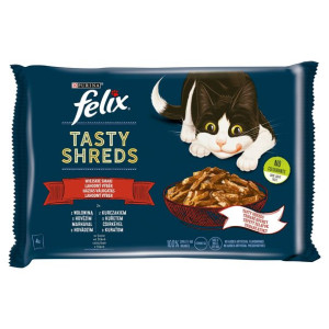 FELIX TASTY SHREDS z Wołowiną i z Kurczakiem 4x80g