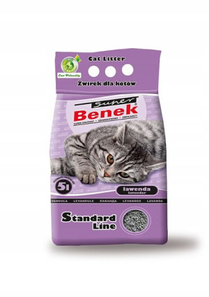 Żwirek dla kota Super Benek Standard Lawenda 5l