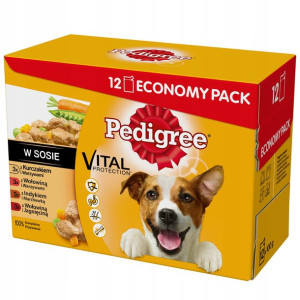 PEDIGREE Wołowina kurczak indyk mix smaków 12x100g