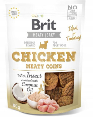 BRIT JERKY Chicken with insect Meaty Coins 80g