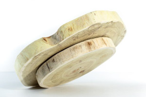 Taca Obrotowa śr. 30-35 cm Drewno Akacji bez Kory akacjowe Naturalny
