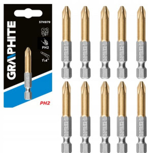Końcówka wkrętakowa PH2x50mm 10szt. GRAPHITE 57H979