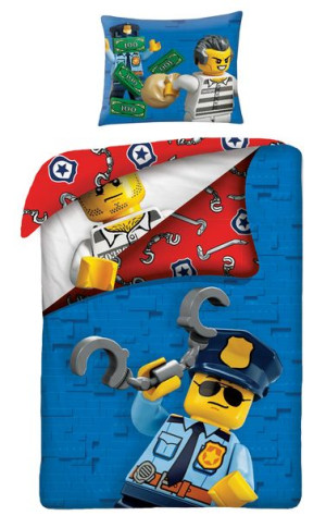 Posciel bawełna 140x200 Lego City Policja Złodziej