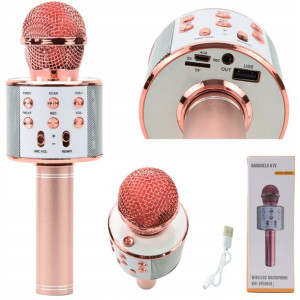 Mikrofon Bezprzewodowy Karaoke Bluetooth Usb Aux