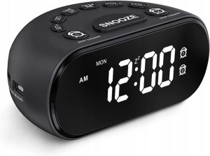 Cyfrowy Podwójny Budzik LED 2xUSB Reacher