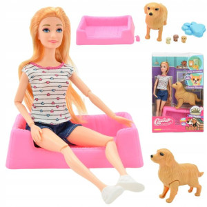 Lalka Typu Barbie Piesek Szczeniaczki Duży Zestaw
