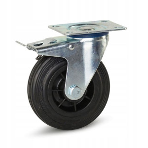 Koło 125mm 120kg guma polipropylen z hamulcem