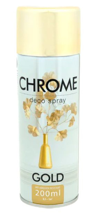 farba lakier w sprayu dekoracyjna chromowana 200ml złota