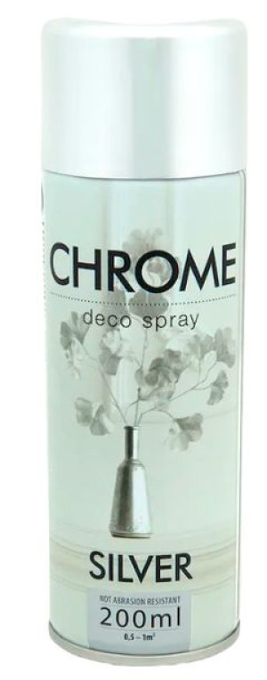 farba srebrna lakier dekoracyjny CHROMOWANY 200ml