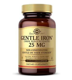 Gentle Iron Żelazo 25 mg SOLGAR (90 kps) delikatne dla żołądka