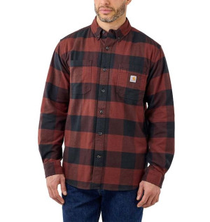 Koszula Flanelowa Carhartt Rugged Flex® Midweight Plaid Shirt  MINERAL RED