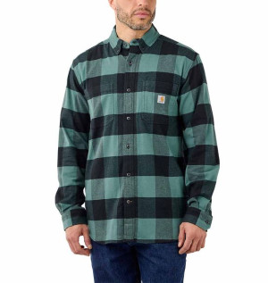 Koszula Flanelowa Carhartt Rugged Flex Midweight Plaid Shirt SLATE GREEN
