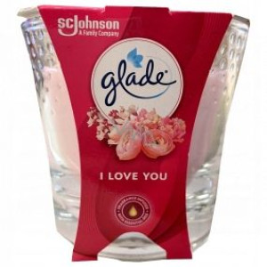 Glade I LOVE YOU świeca zapachowa bułgarska róża