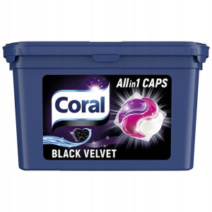 CORAL Kapsułki do prania BLACK VELVET 16 kaps
