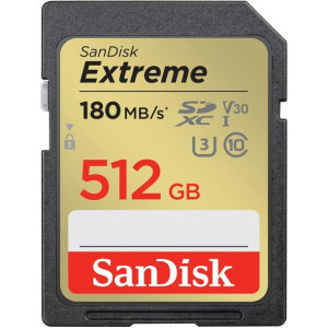 Karta Sandisk Extreme Sdxc 512 Gb 180/130 Mb/s C10 V30 Uhs-i U3