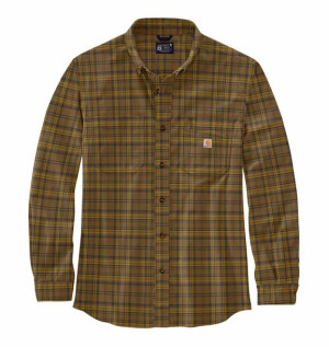 Koszula Flanelowa Carhartt Rugged Flex Midweight Plaid Shirt  OAK BROWN