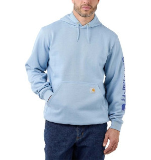 Bluza Carhartt Midweight Signature Sleeve Logo Hooded Sweatshirt ALPINE BLU