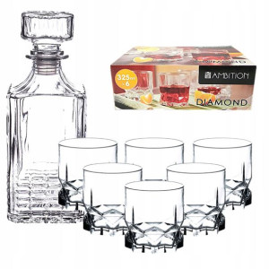 Komplet Szklanek 6 Szt Do Drinków Whisky + Karafka