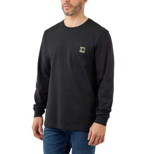 Koszulka Carhartt Heavyweight Pocket Camo C Relaxed Fit BLACK