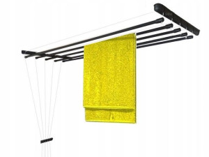 Suszarka Sufitowa Łazienka Balkon 140Cm 5Pr Czarna