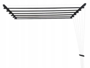 Suszarka Sufitowa Łazienka Balkon 6Pr/120Cm Czarna
