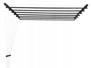 Suszarka Sufitowa Łazienka Balkon 7Pr/150Cm Czarna