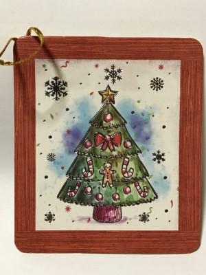 Bilecik zawieszka prezent BN Mikołaj ok 7,1x8,2cm
