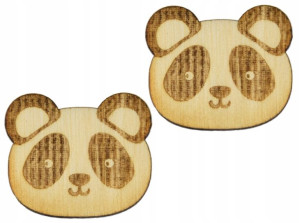 Scrapki skrapki PANDA gr. 3mm 30x25mm 2szt SK9