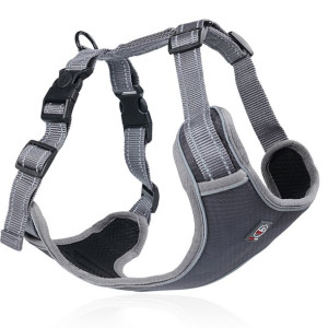 Szelki bezuciskowe dla psa SOLID typu GUARD z odblaskiem GRAY S