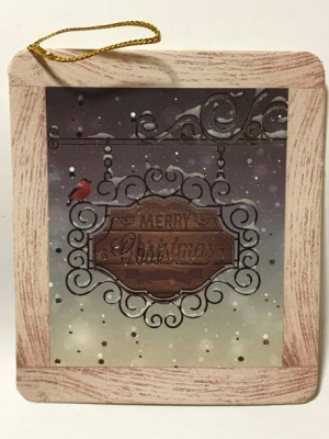 Bilecik zawieszka prezent BN Mikołaj ok 7,1x8,2cm