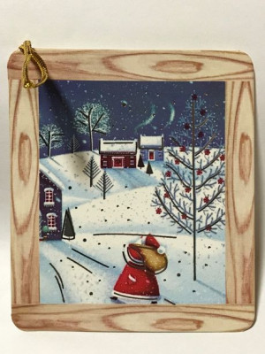 Bilecik zawieszka prezent BN Mikołaj ok 7,1x8,2cm