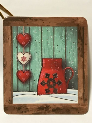 Bilecik zawieszka prezent BN Mikołaj ok 7,1x8,2cm
