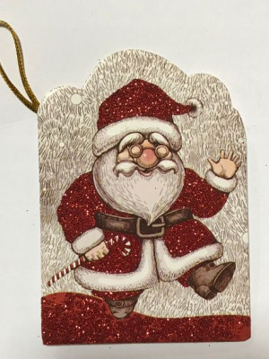 Bilecik zawieszka prezent BN Mikołaj ok 6,5x9,4cm