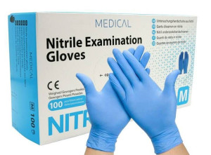 Rękawiczki Nitrylowe Niebieskie XL 100 Bezpudrowe